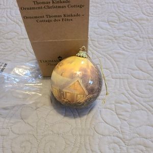 Thomas Kinkade Painter Of Light 2008 ornament Christmas Cottage Ball - AVON